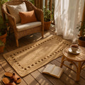 Braided Jute Runner Rug 2x8 Ft Reversible