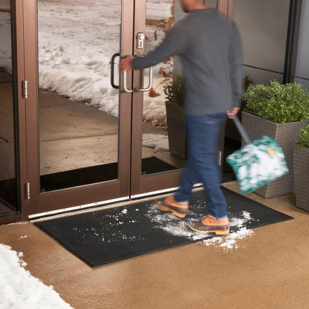 Plastics Black Shoe-Scraper Mat 36"x60"