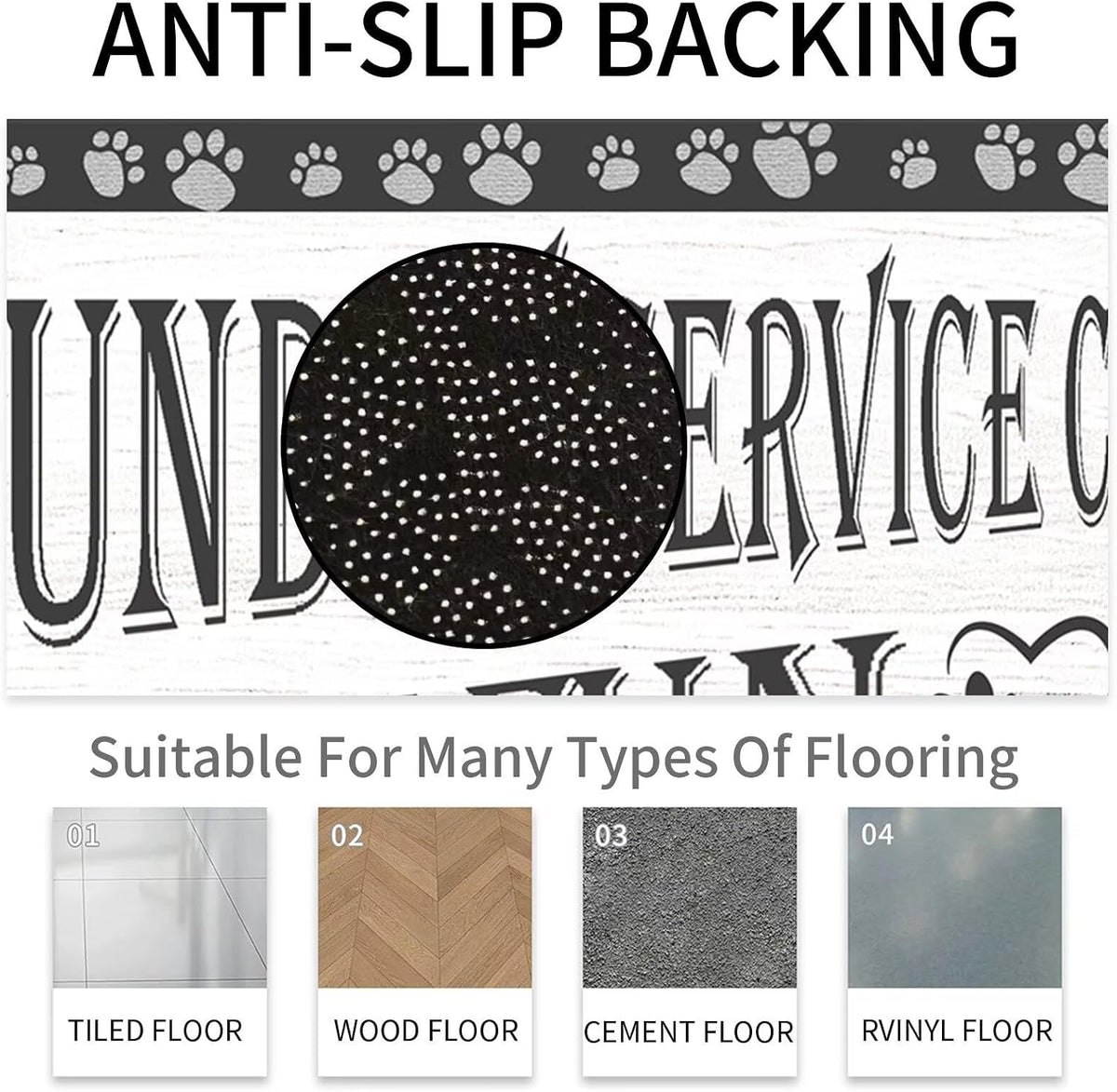 Gray Dog Paw Laundry Rug Runner 20"x47"