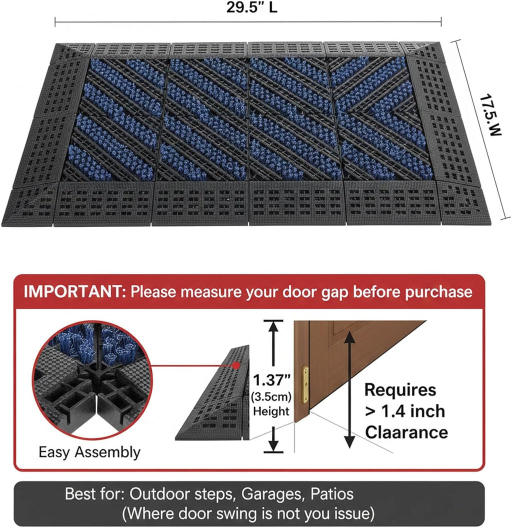 Duty Boot Scraper Doormat 29.5"x17.5"