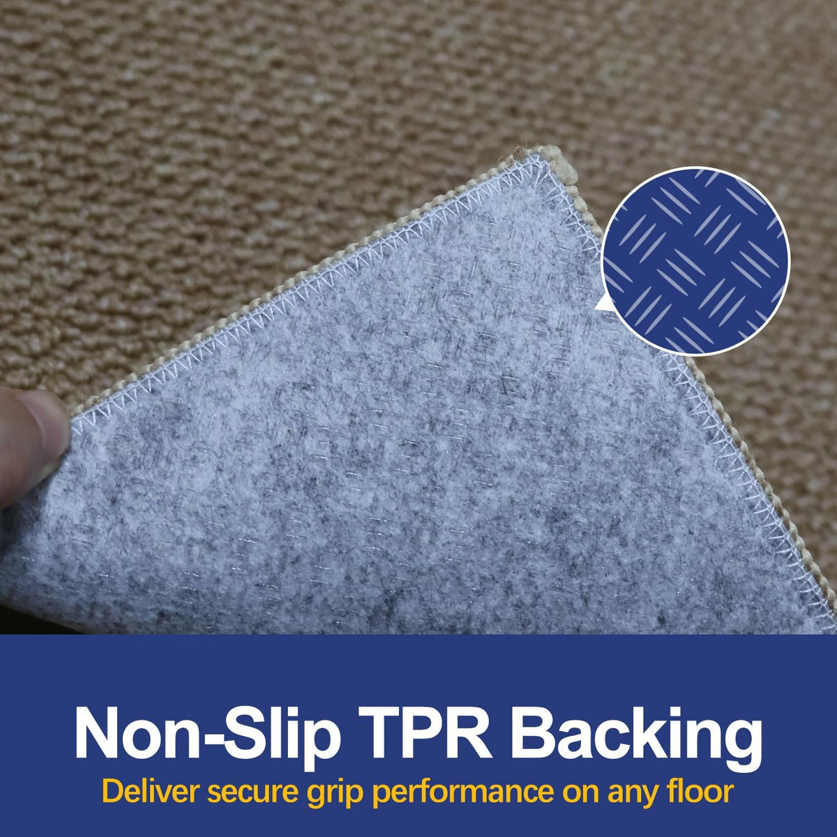 Taupe Faux Jute Runner Rug 2'x6' Washable Non-Slip