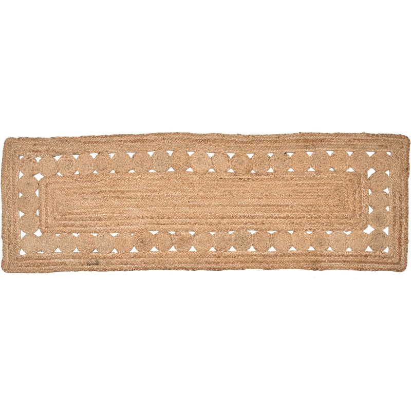 Braided Jute Runner Rug 2x8 Ft Reversible