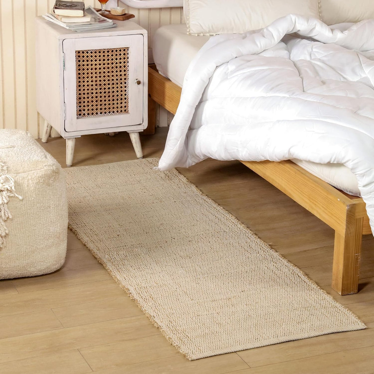 Natural Cotton Jute Runner 2'x6' Braided Farmhouse