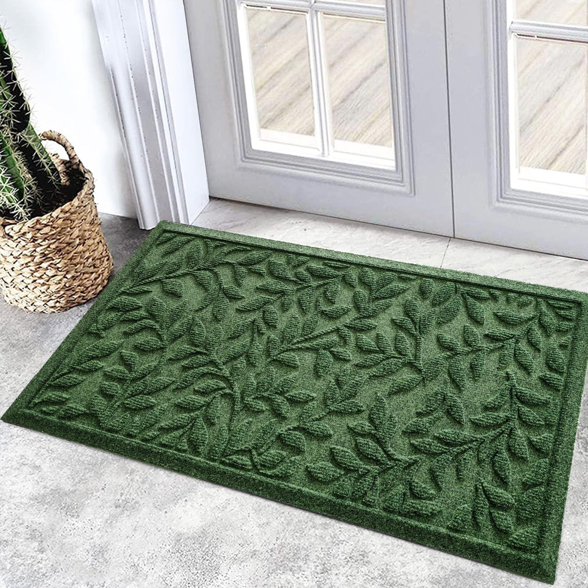 Green Leaves Doormat 17x30 Inch Non Slip