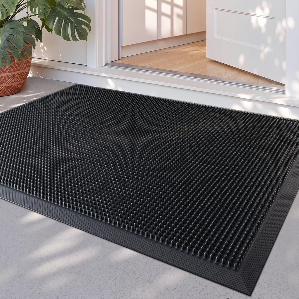 Black Heavy Duty Outdoor Doormat 24x36 Non Slip