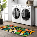 Botanical Floral Laundry Rug 17"x51" Non Slip Washable