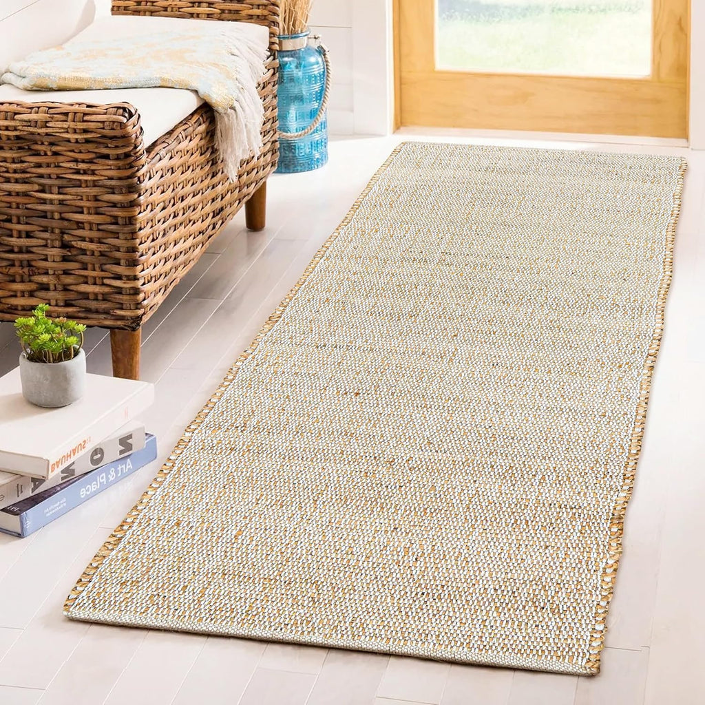 Natural Offwhite Cotton Jute Runner 2x6 ft