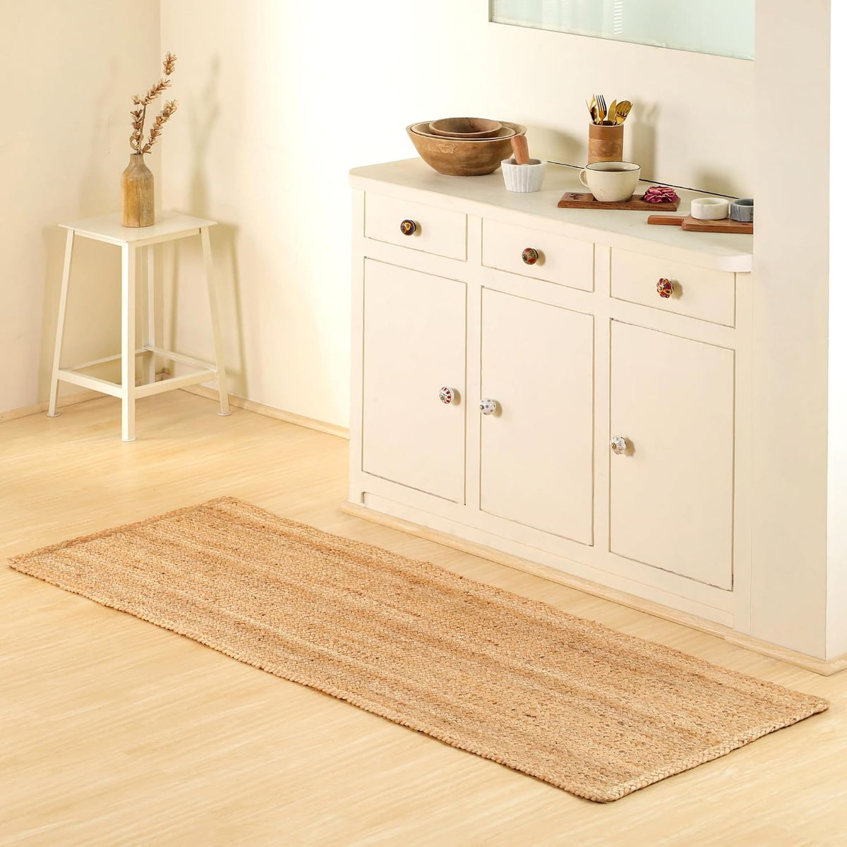 Braided Natural Jute Runner 2'x6' Farmhouse