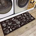 Black Waterproof Non-Slip Laundry Rug 47"x17.5"