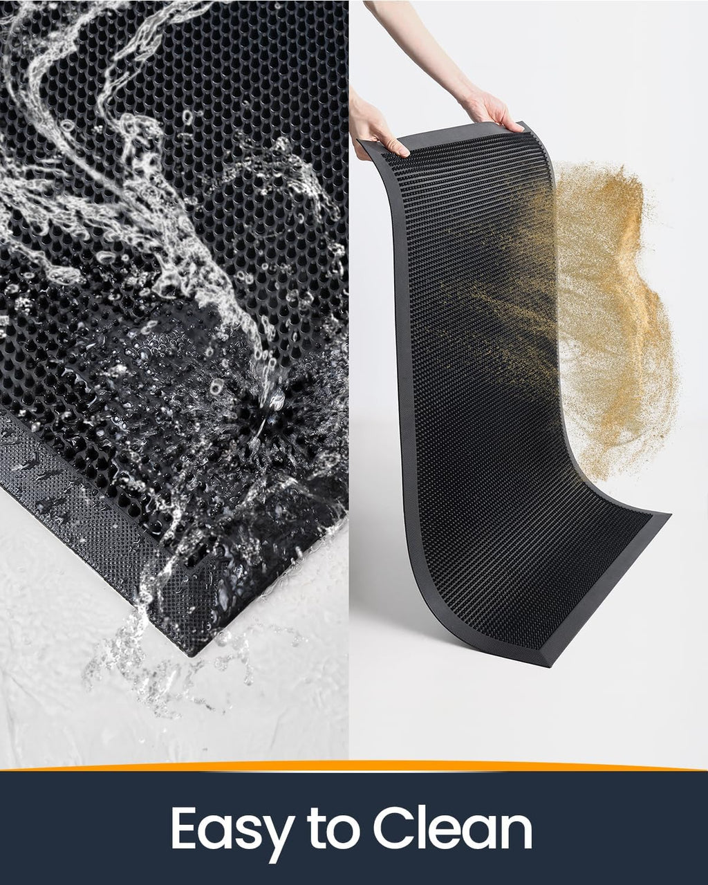 Black Heavy Duty Outdoor Doormat 24x36 Non Slip