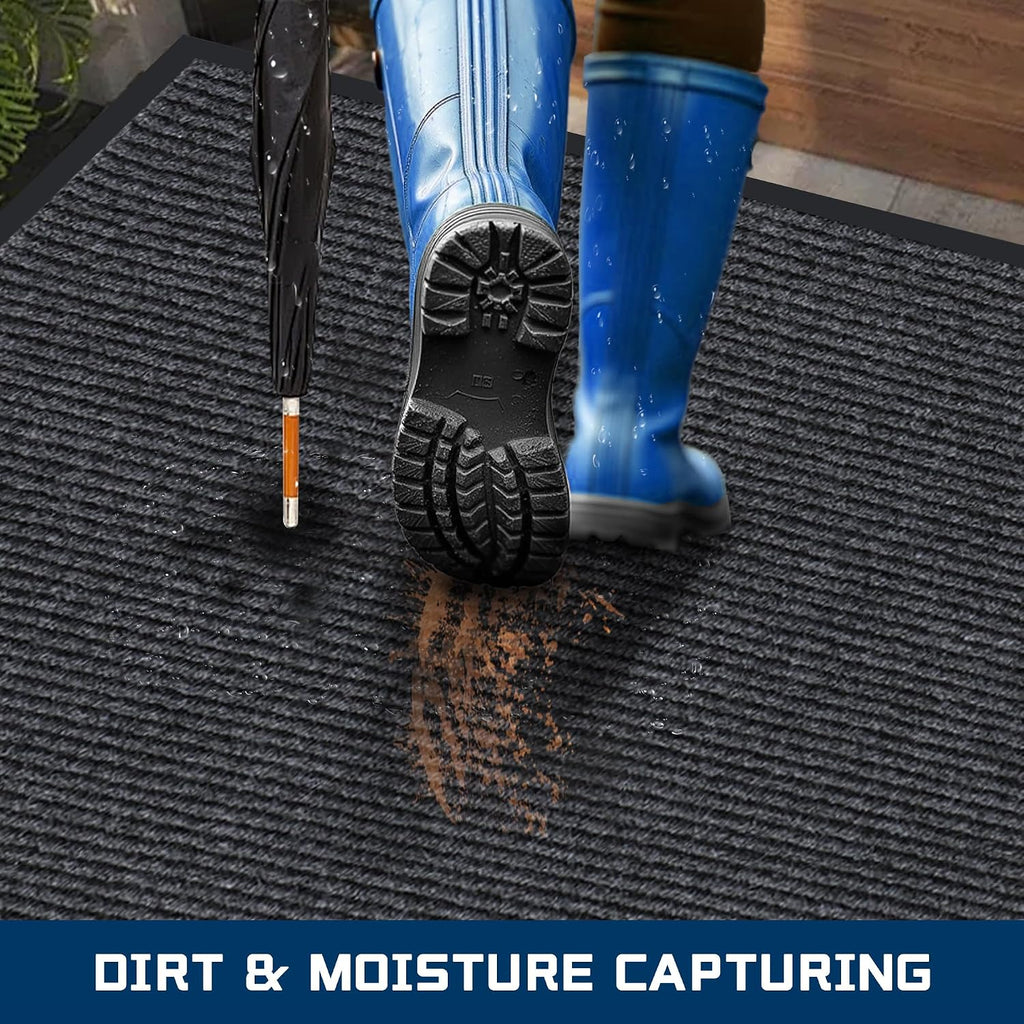 Heavy Duty Entrance Mat 4x2 Ft Non-Slip Waterproof