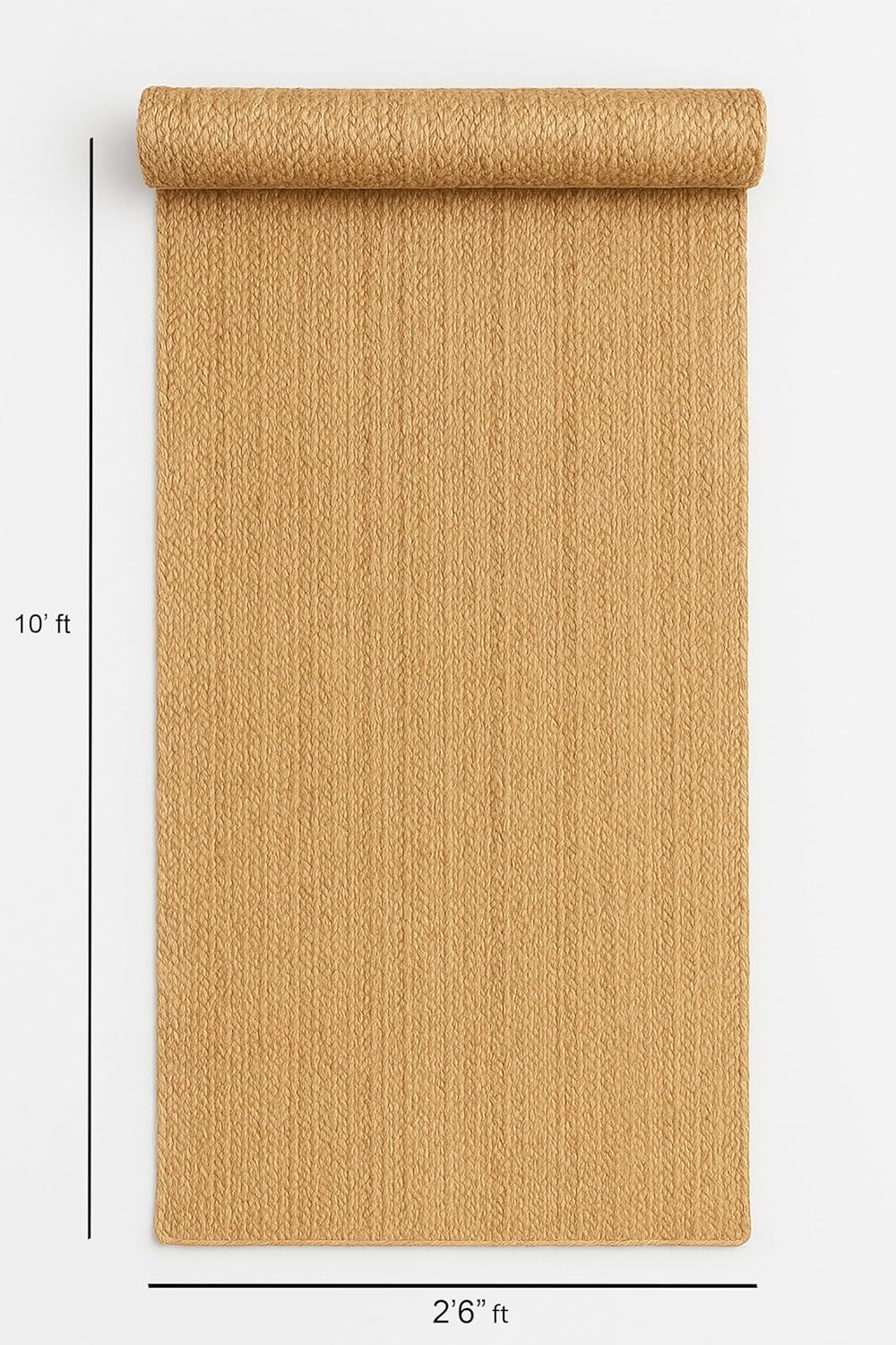Natural Handmade Jute Runner Rug 4x8 Boho Solid