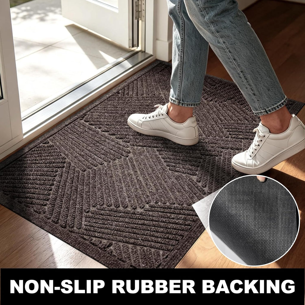 Brown Heavy Duty Door Mat 3x5 ft Non-Slip