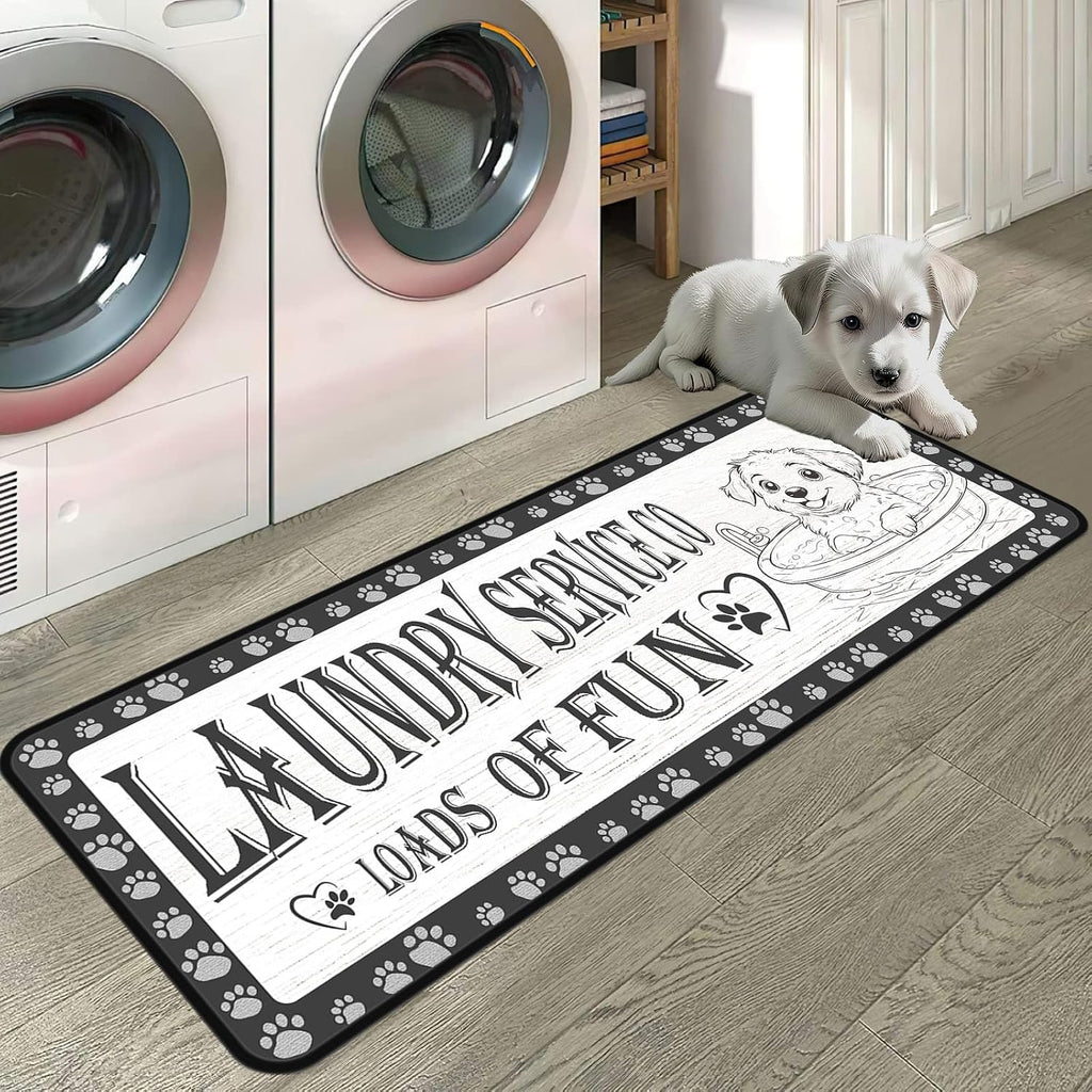 Gray Dog Paw Laundry Rug Runner 20"x47"
