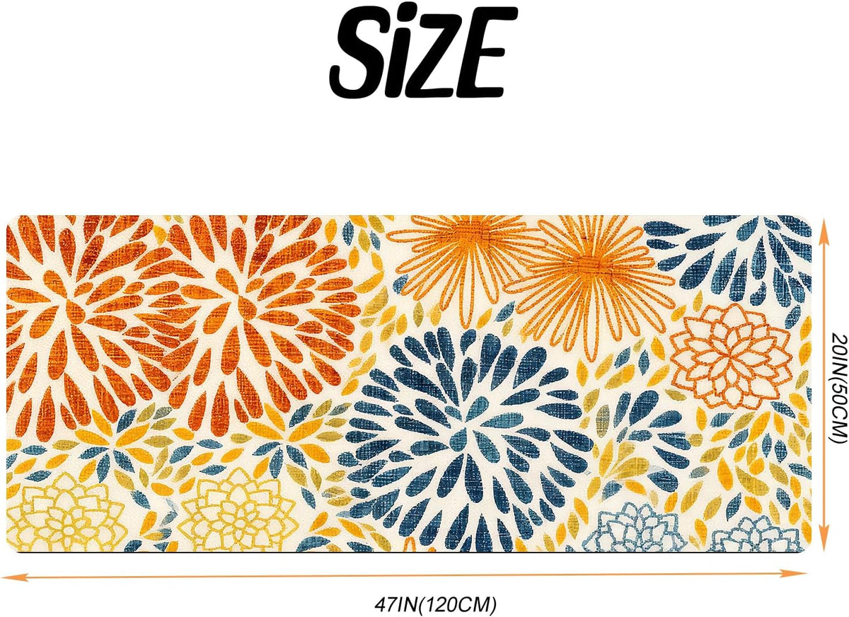 Geometric Floral Laundry Rug 20x47 Inch