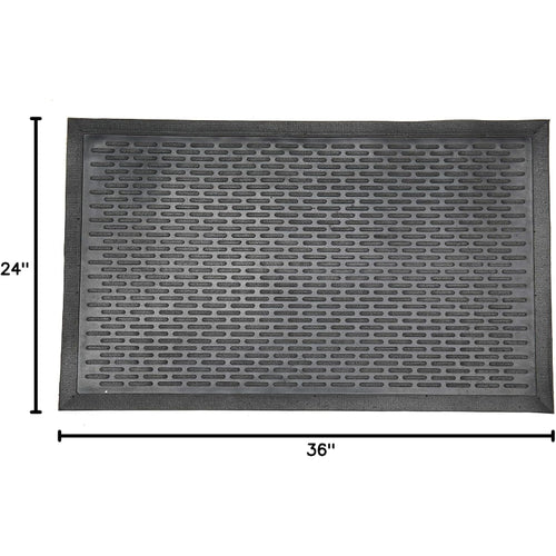 Black Rubber Doormat 24"x36" Non-Slip