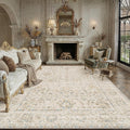 Vintage Floral Rug 8x10 Beige