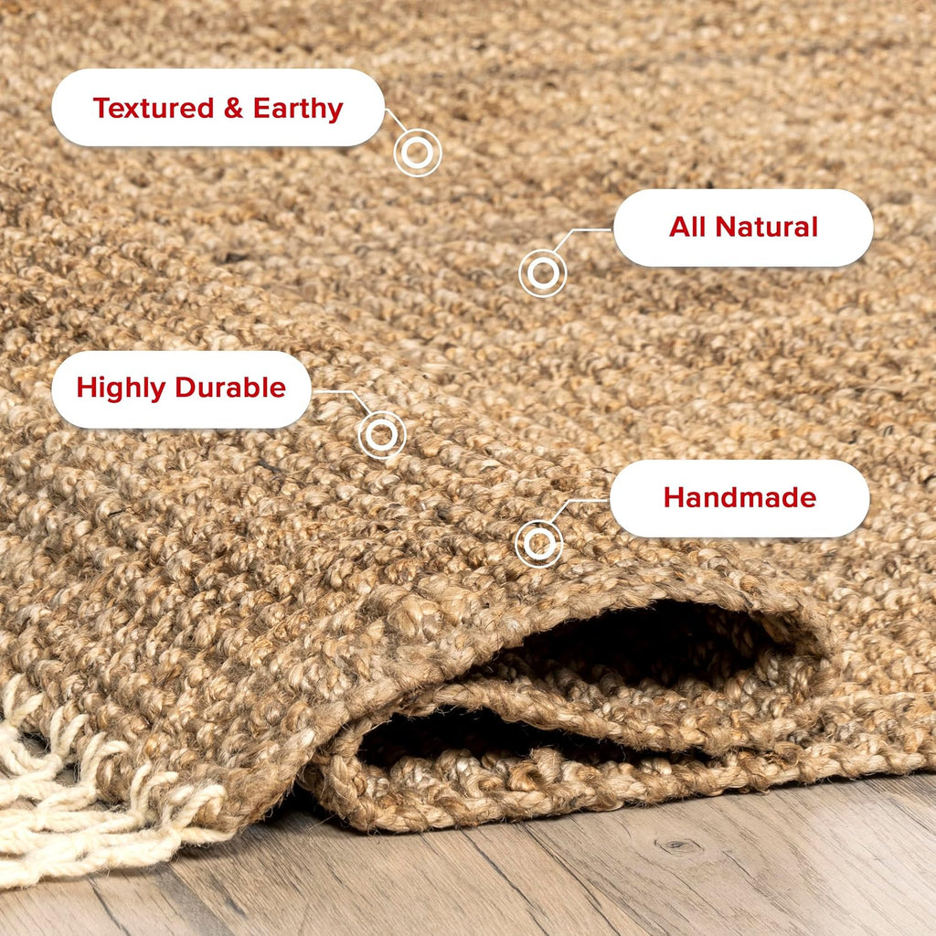 Natural Tasseled Jute Runner 2'6"x8'