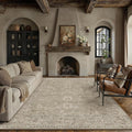 Washable Vintage Rug 8x10 Brown Non Slip
