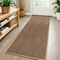 Taupe Faux Jute Runner Rug 2'x6' Washable Non-Slip