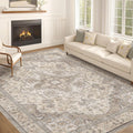 Washable Vintage Rug 10x14 Brown/Multi