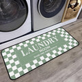 Green Checkerboard Laundry Rug 20X47 Inch