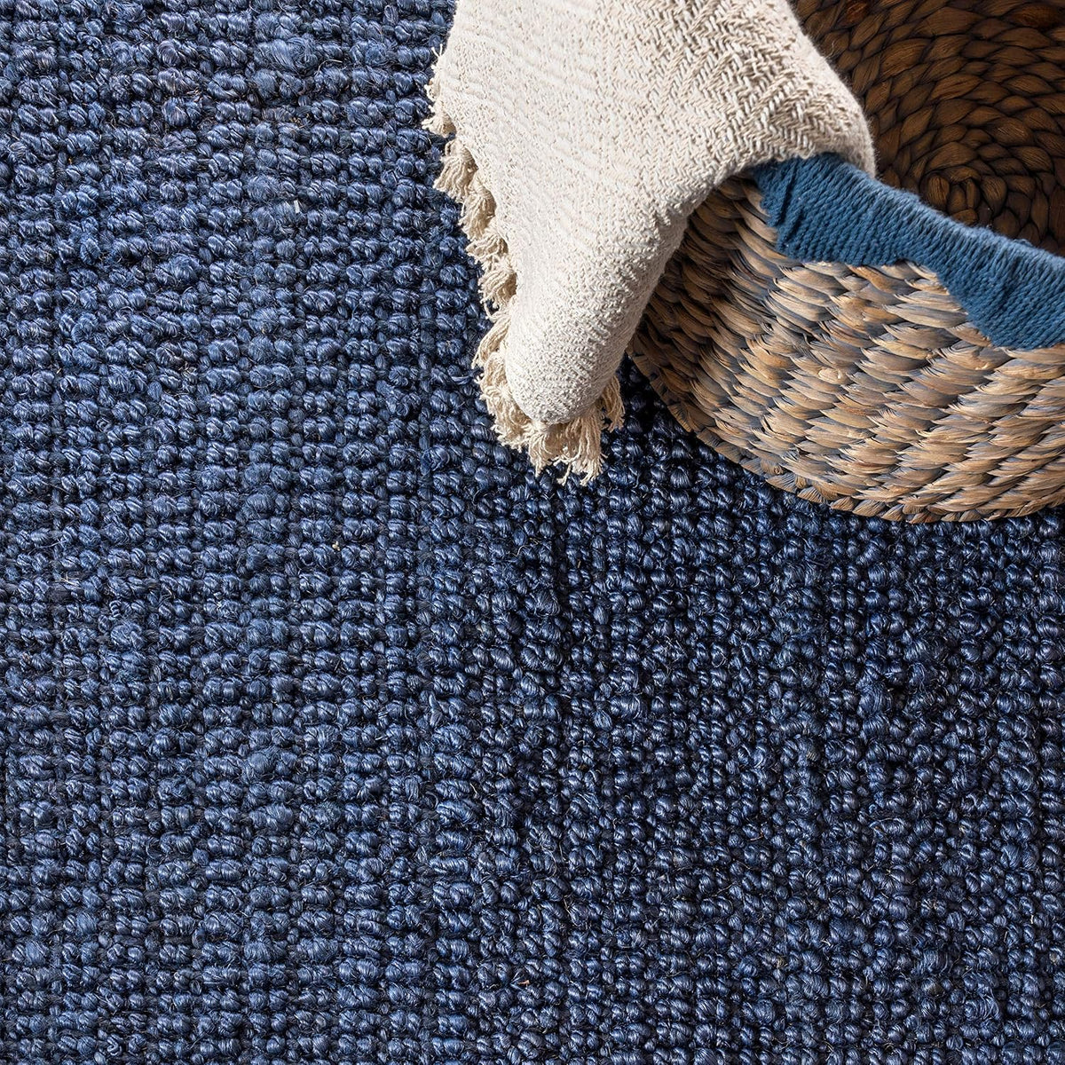 Navy Chunky Jute Runner 2x8