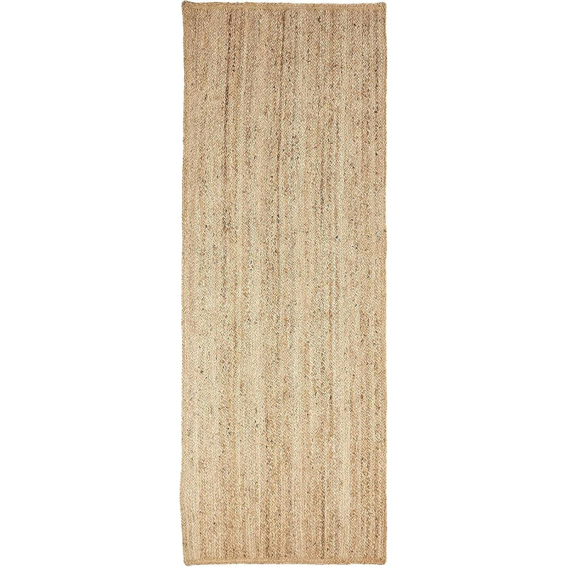 Natural Handmade Jute Runner Rug 4x8 Boho Solid